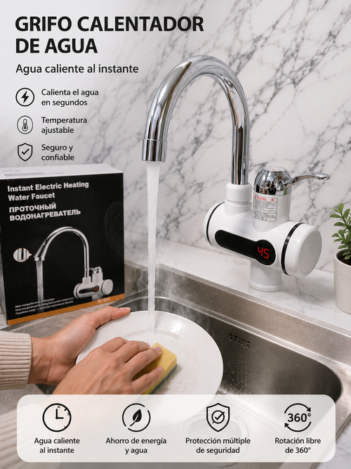 GRIFO ELÉCTRICO DIGITAL 3000W - AGUA CALIENTE AL INSTANTE
