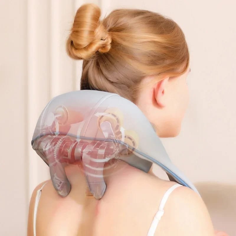 MASAJEADOR CERVICAL Y HOMBROS CON TERAPIA DE CALOR